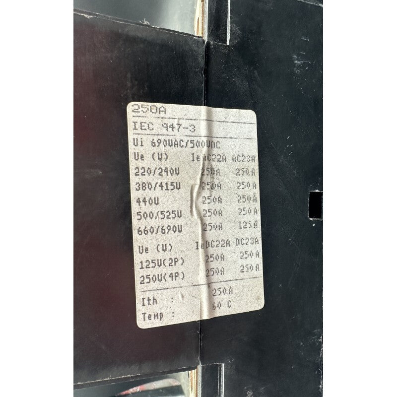 MERLIN GERIN IN250 INTERPACT CIRCUIT BREAKER - KLR Automation
