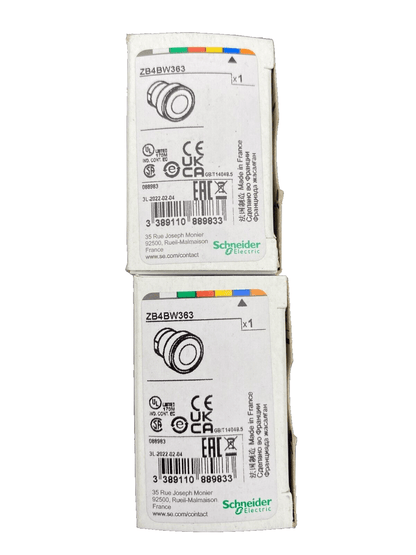 SCHNEIDER ELECTRIC ZB4BW363 BOUTON POUSSOIR BLEU x8pc - KLR Automation