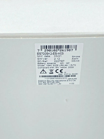 Détecteur fumée connecté DAAF Alarme Verisure New version 2021 ES700SK2-ES-M03