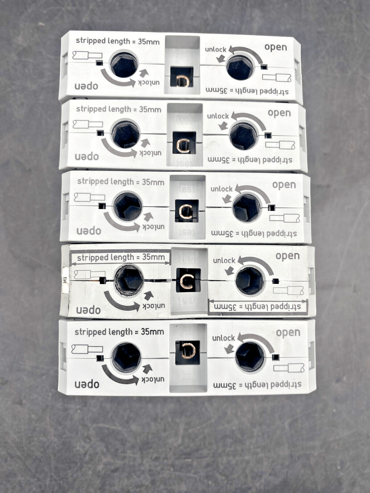 LOT DE 5 WAGO 285 - 195 30 - 35 mm 25 - 95mm² 1000V 232A BORNE DE PASSAGE POUR 2 CONDU - KLR Automation