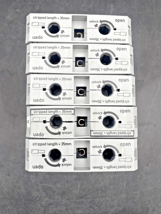 LOT DE 5 WAGO 285 - 195 30 - 35 mm 25 - 95mm² 1000V 232A BORNE DE PASSAGE POUR 2 CONDU - KLR Automation