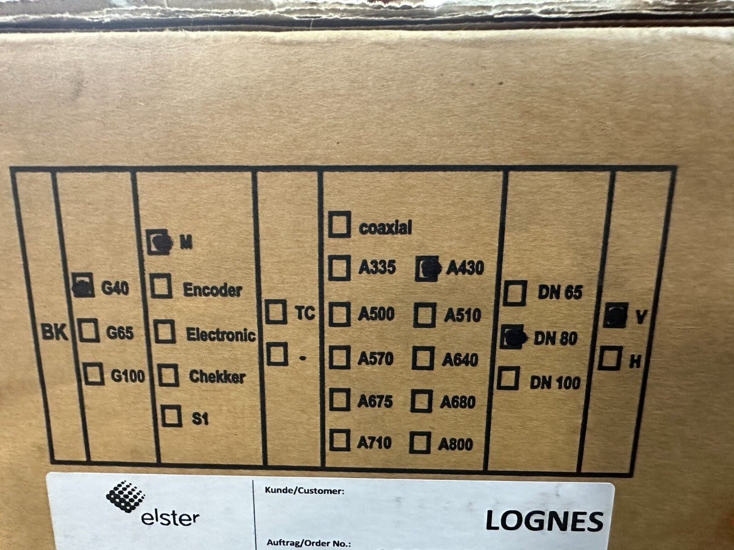 Honeywell ELSTER BK - G40 DN 80 counter - KLR Automation
