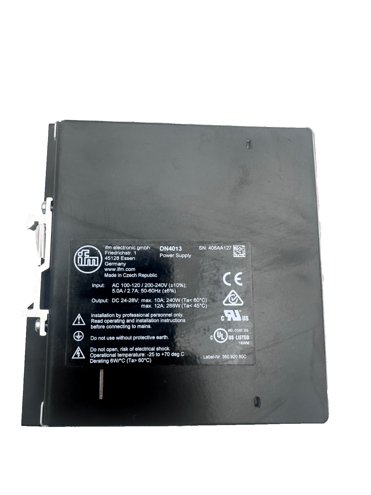 IFM DN4013 POWER SUPPLY - KLR Automation