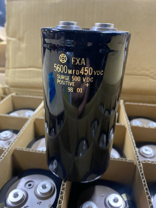 1pc x HITACHI Condasator Capocitor AIC FXA 5600 MFD 450 VDC Surge FXA2W562NE15M6