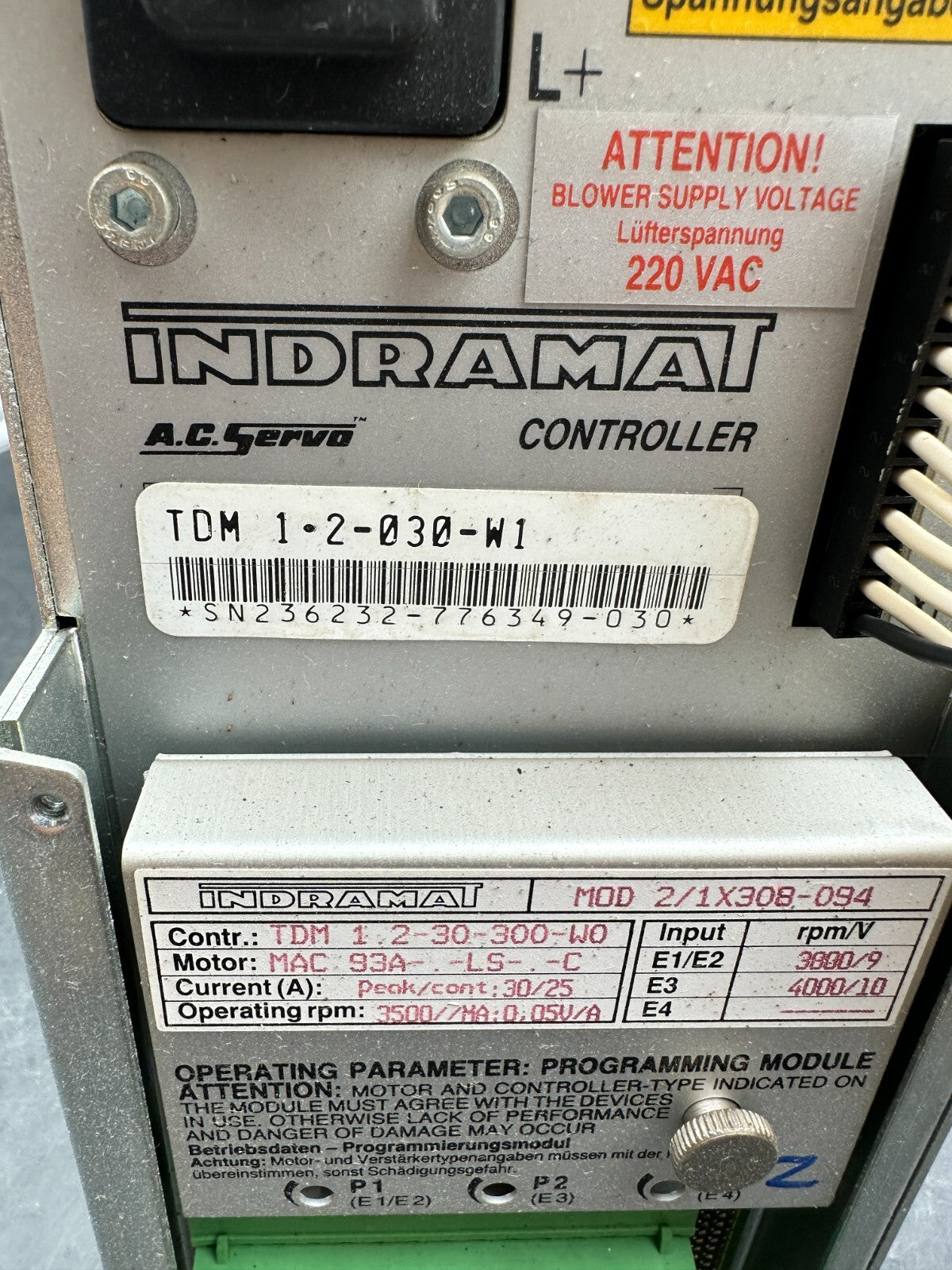 INDRAMAT AC Servo Controller TDM 1.2-30-300-W0 TDM 1.2-030- 300-W1-220
