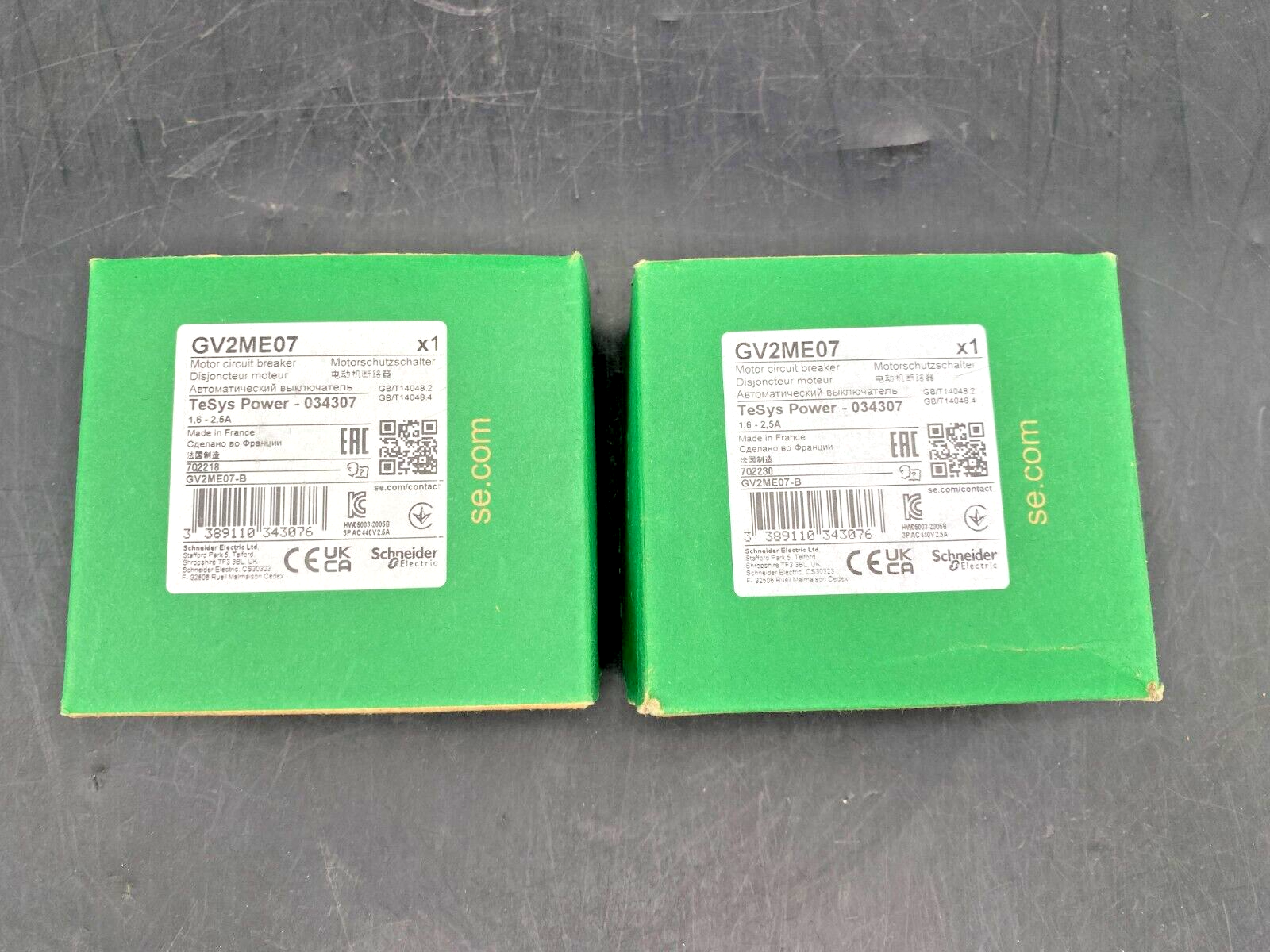 1pc x SCHNEIDER ELECTRIC GV2ME07 DISJONCTEUR MOTEUR