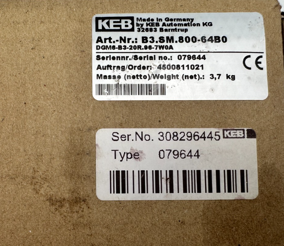 KEB B3.SM.800-64B0 DGM6-B3-20R.96-7W0A