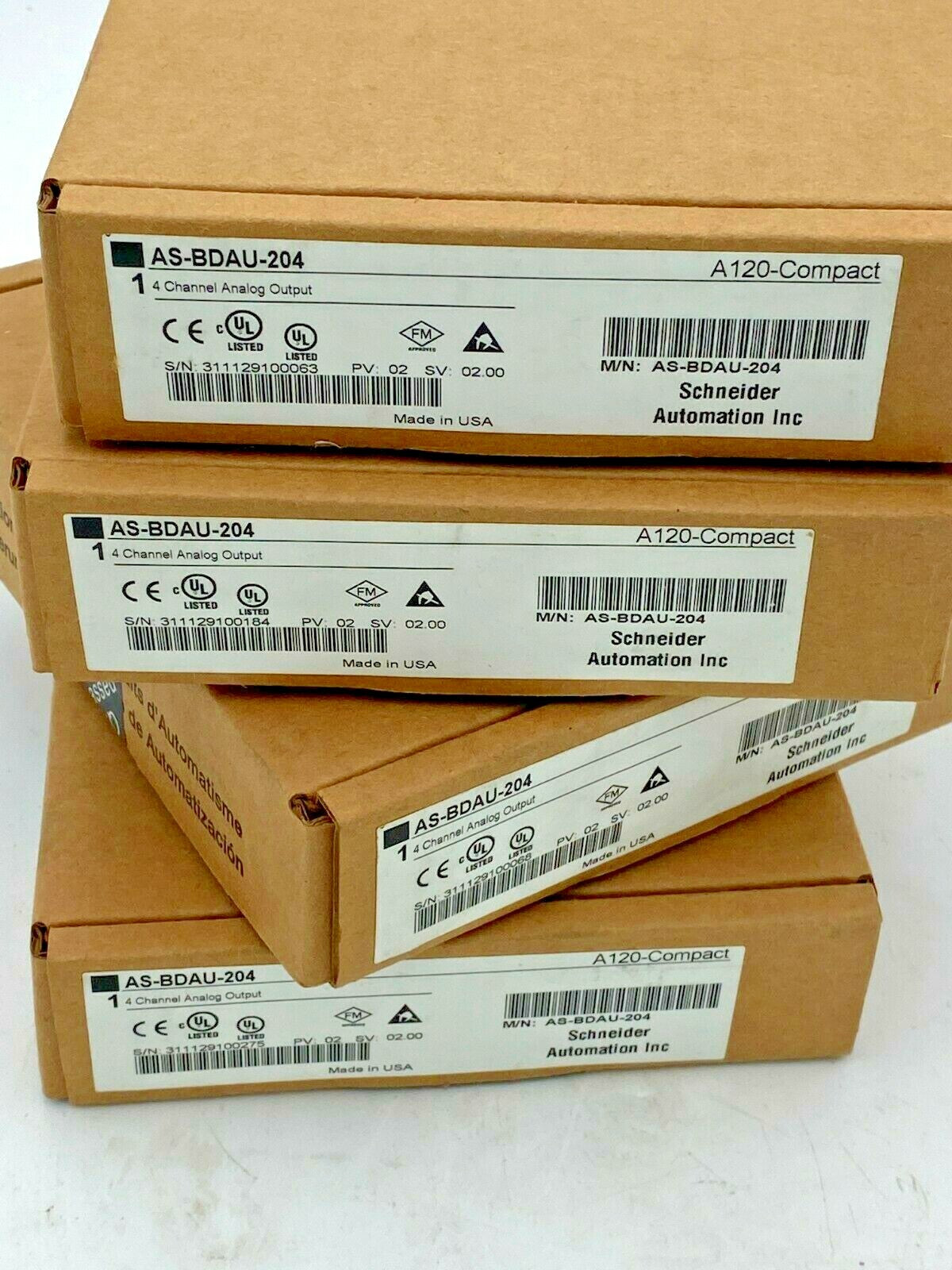 Schneider  Modicon TSX Compact AS-BDAU-204  A120 Compact 4-Ch Output  NEW SEALED