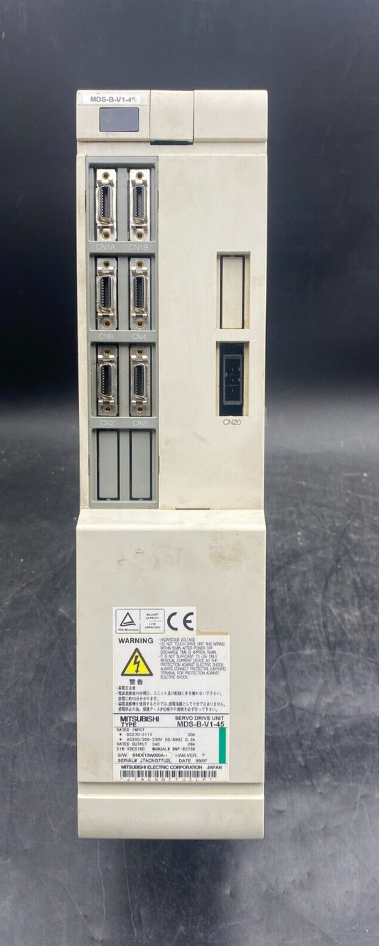 MITSUBISHI MDS-B-V1-45 SERVO DRIVE UNIT AFFICHAGE ALARME BATTERIE POUR PIECES