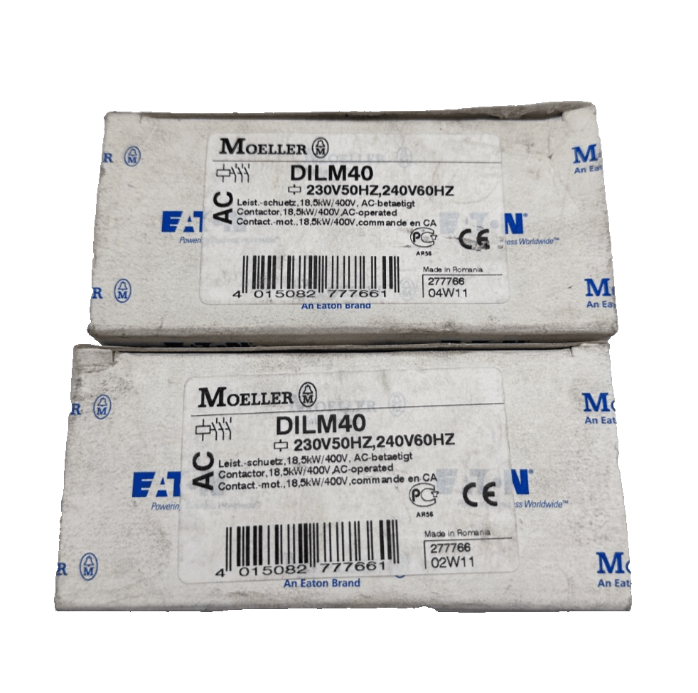 EATON MOELLER DILM40 230V50HZ240V60HZ CONTACTEUR 18.5 kW/400V COMMANDE CA x1pc - KLR Automation