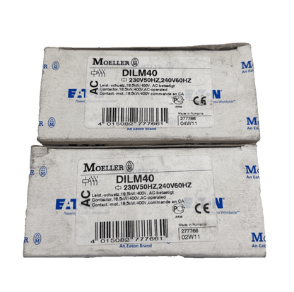 EATON MOELLER DILM40 230V50HZ240V60HZ CONTACTEUR 18.5 kW/400V COMMANDE CA x1pc - KLR Automation