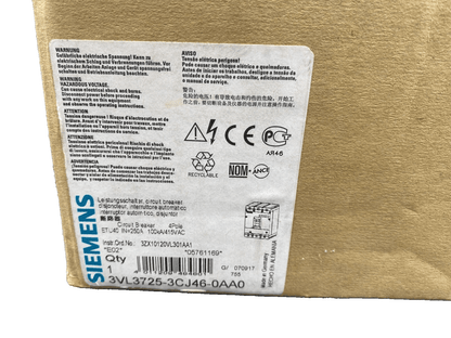 SIEMENS 3VL3725 - 3CJ46 - 0AA0 VL250 DECLENCHEUR MAGNETOTHERMIQUE - KLR Automation