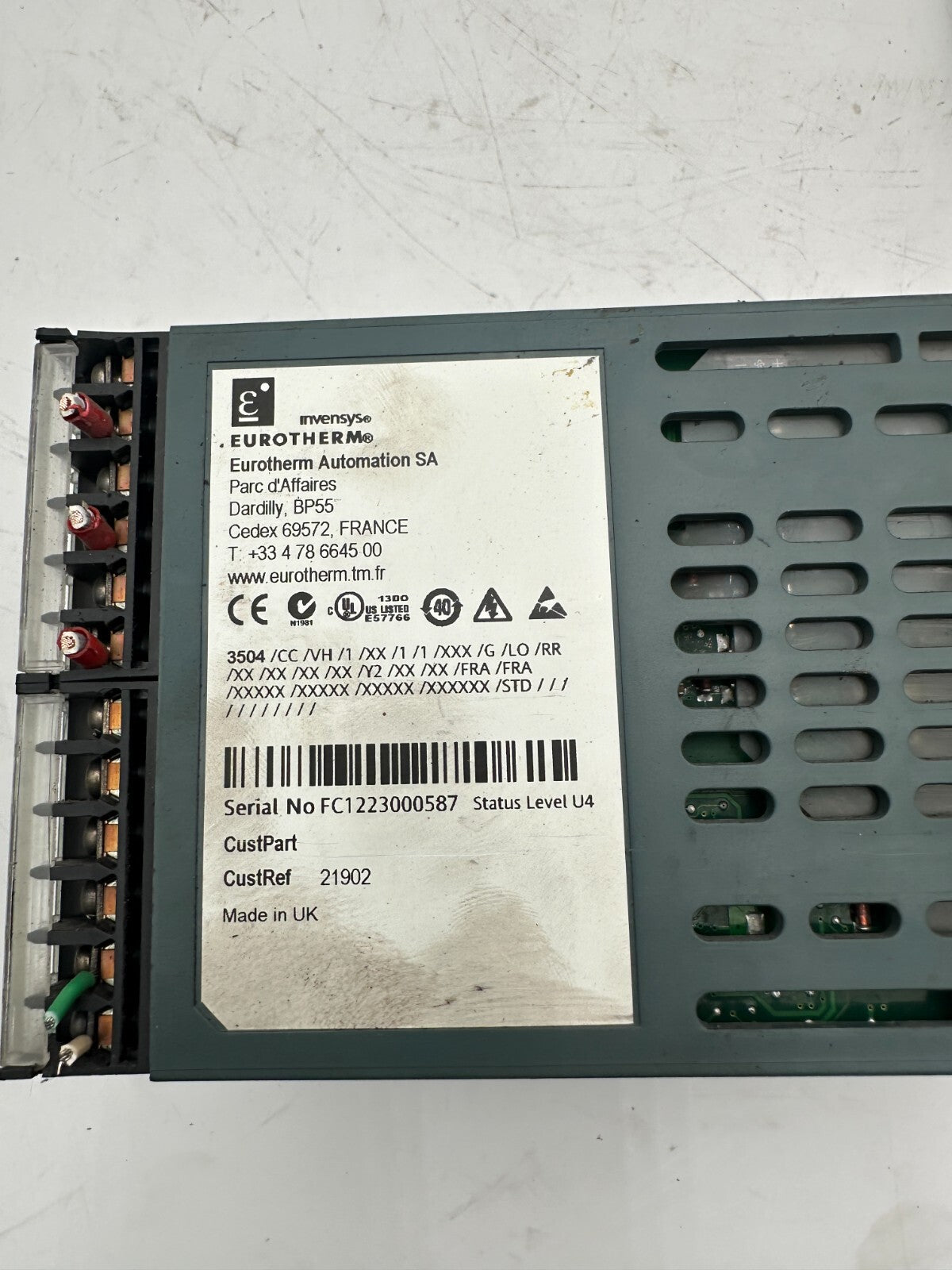 EUROTHERM 3504 3504/CC/VH/1/XX/1/1/XXX/G/LO/RR /Y2 21902 TEMP. CONTROLLER x1pc - KLR Automation