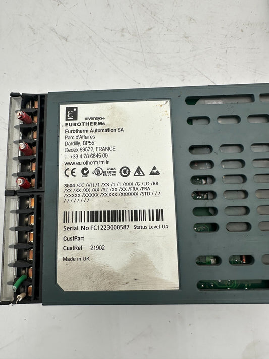 EUROTHERM 3504 3504/CC/VH/1/XX/1/1/XXX/G/LO/RR /Y2 21902 TEMP. CONTROLLER x1pc - KLR Automation