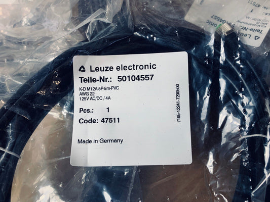 4 x 50104557 Fabriquer par LEUZE CONNECTION CABLE 4AMP 125VAC/DC FEMALE M12 5PIN - KLR Automation