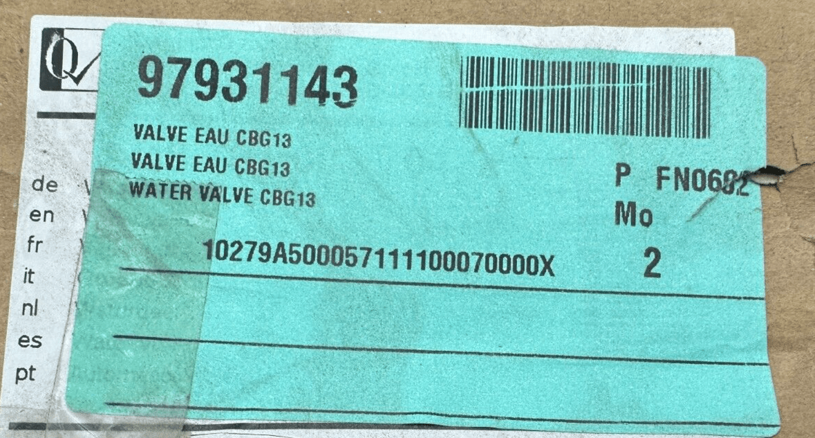 DE DIETRICH 97931143 VALVE EAU CBG13 - KLR Automation