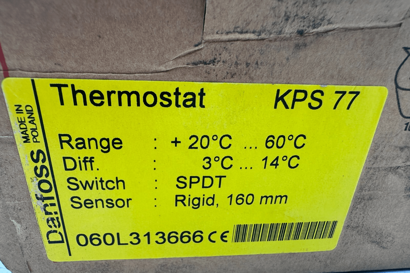 DANFOSS KPS 77 THERMOSTAT - KLR Automation