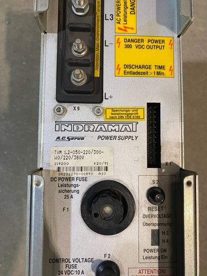 INDRAMAT TVM 1.2-050-220/300-W0/220/380V  SERVO CONTROLLER MODULE