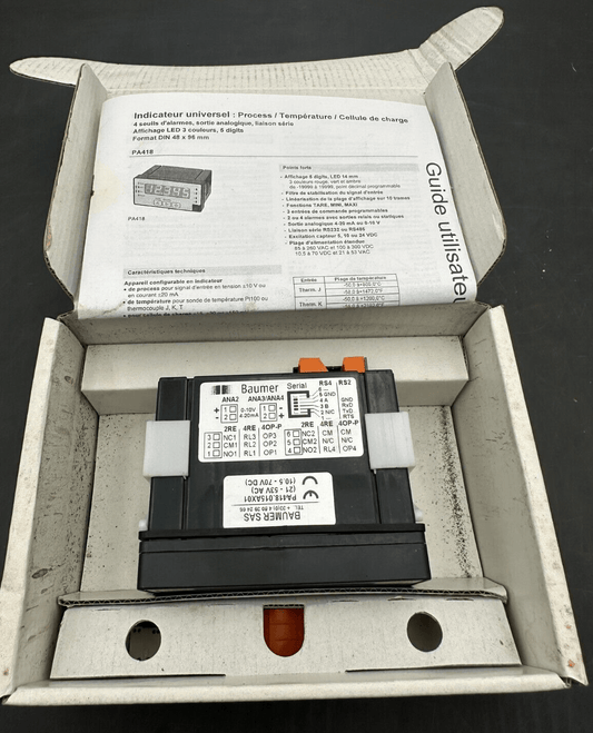 BAUMER PA418.015AX01 INDICATEUR UNIVERSEL PROCESS/TEMPERATURE/CELLULE DE CHARGE - KLR Automation