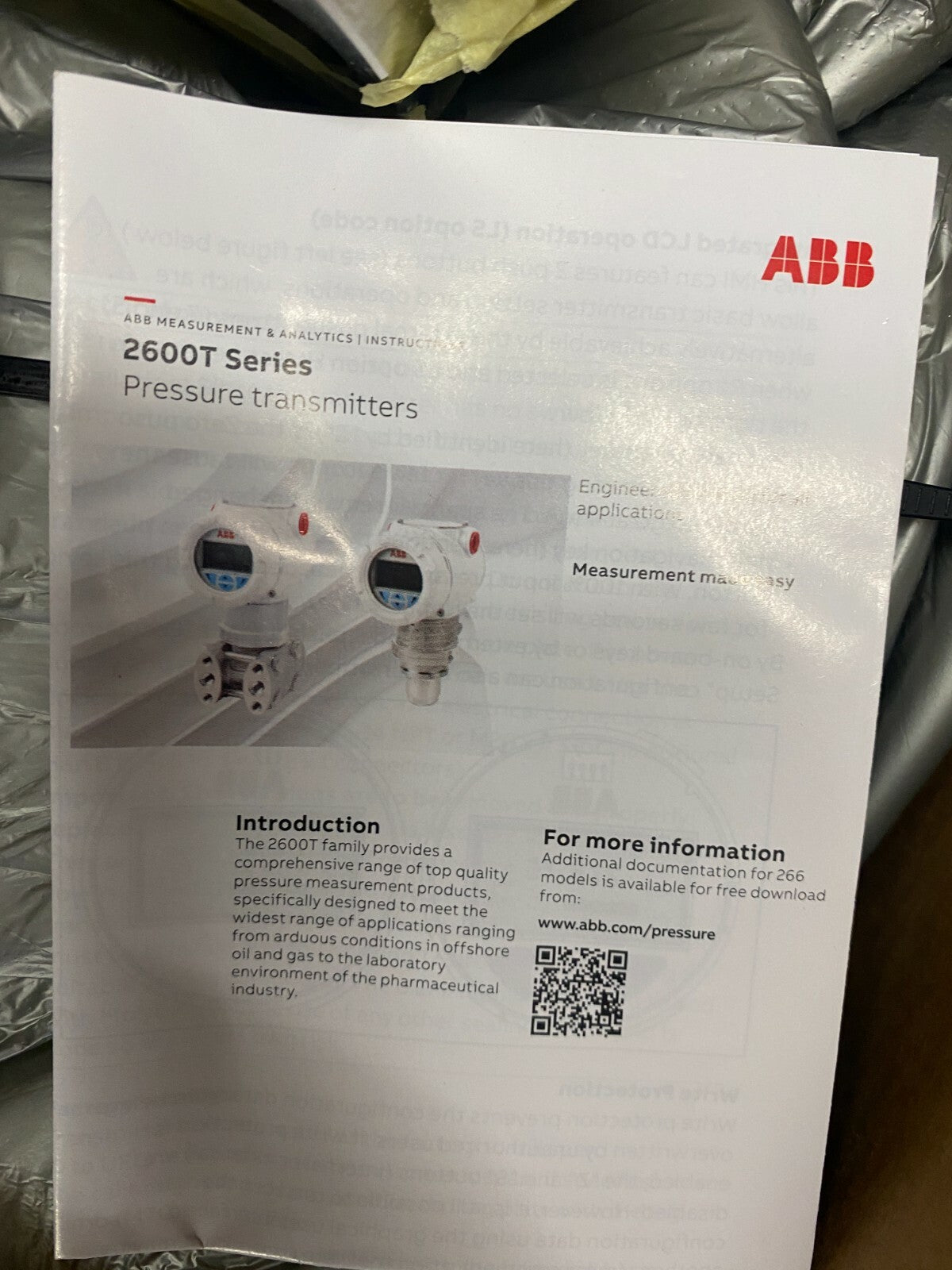 266DRHHSRRRT1 - E2L1B2I2N5C1H3 ABB Pressure Transmitter 2600T Rotating flange - KLR Automation