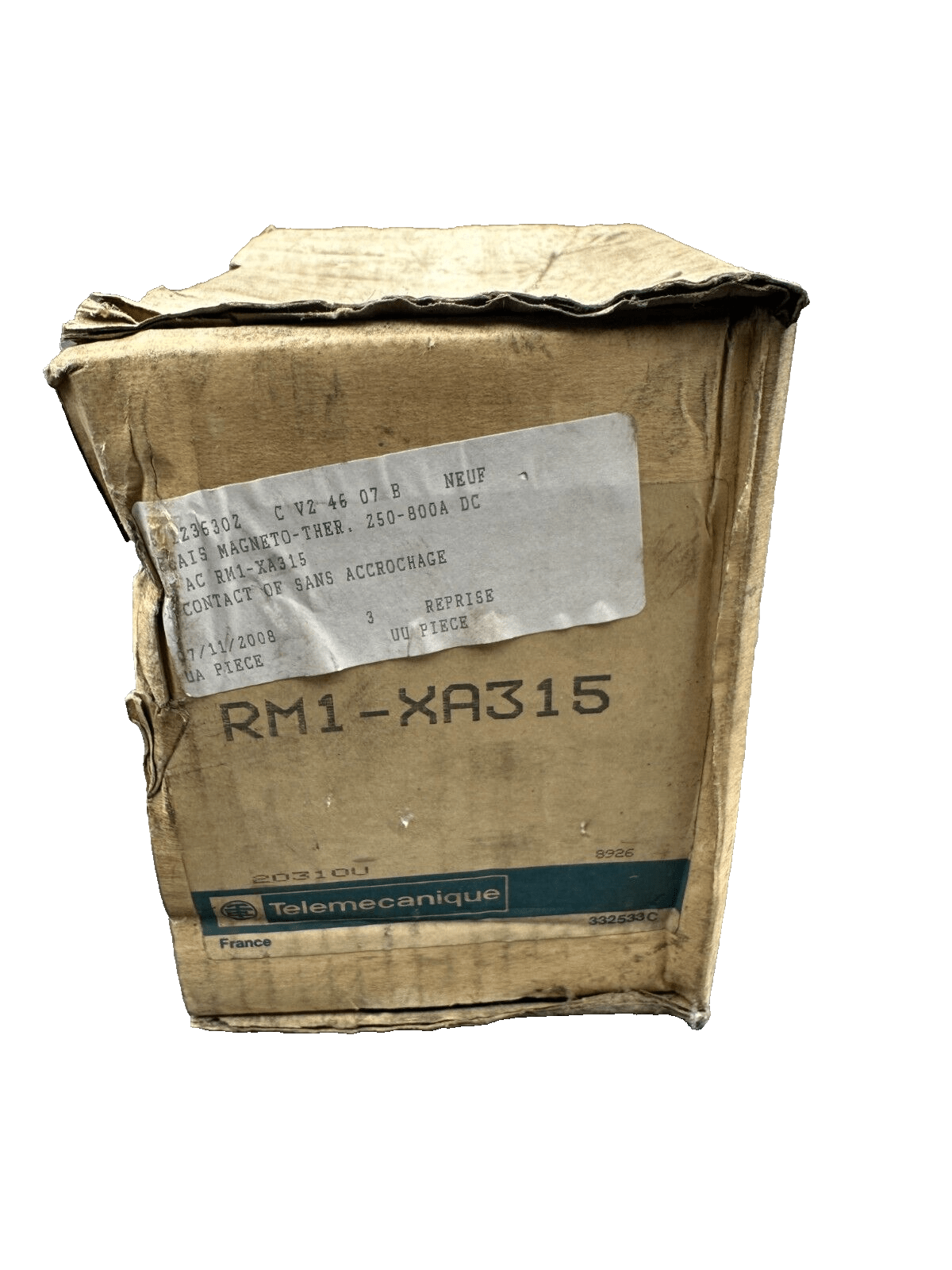 TELEMECANIQUE RM1 - XA315 RELAIS MAGNETO - THERMIQUE 250 - 800A - KLR Automation