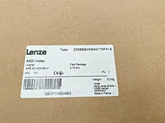 Lenze 8400 motec Z35BBBARBAM175FA1S INVERTER - KLR Automation