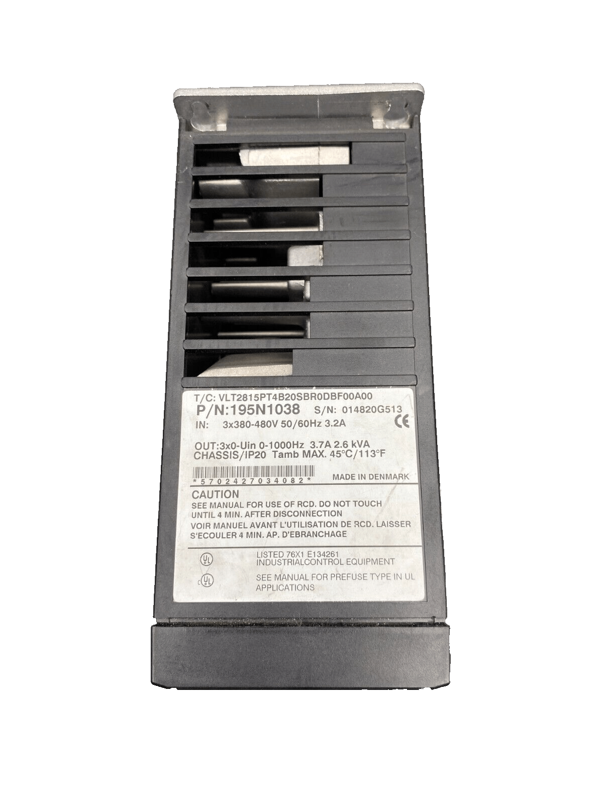 DANFOSS VLT 2800 VLT2815PT4B20SBR0DBF00A00 3.2/3.7A 2.6kVA INVERTER - KLR Automation
