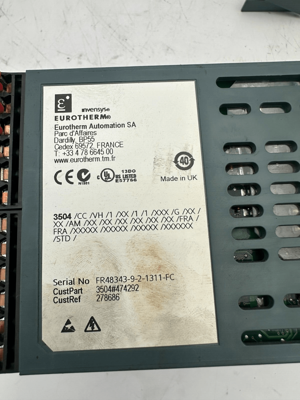 EUROTHERM 3504 3504/CC/VH/1/XX/1/1/XXX/G/XX/XX/AM 278686 TEMP. CONTROLLER x1pc - KLR Automation