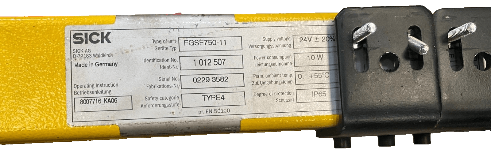 SICK 14 - FGS FGSE750 - 11 1012507 BARRIERE IMMATERIELLE DE SECURITE RECEPTEUR - KLR Automation