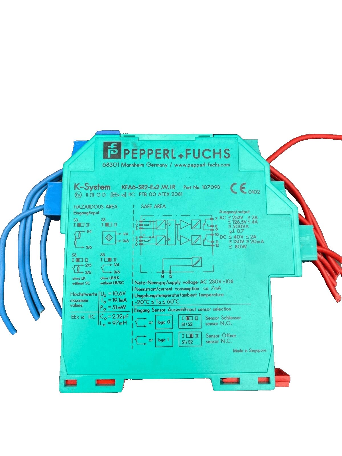 PEPPERL FUCHS KFA6 - SR2 - EX2.W.IR 107093 K - SYSTEM COMMUTATEUR D'AMPLIFICATEUR - KLR Automation