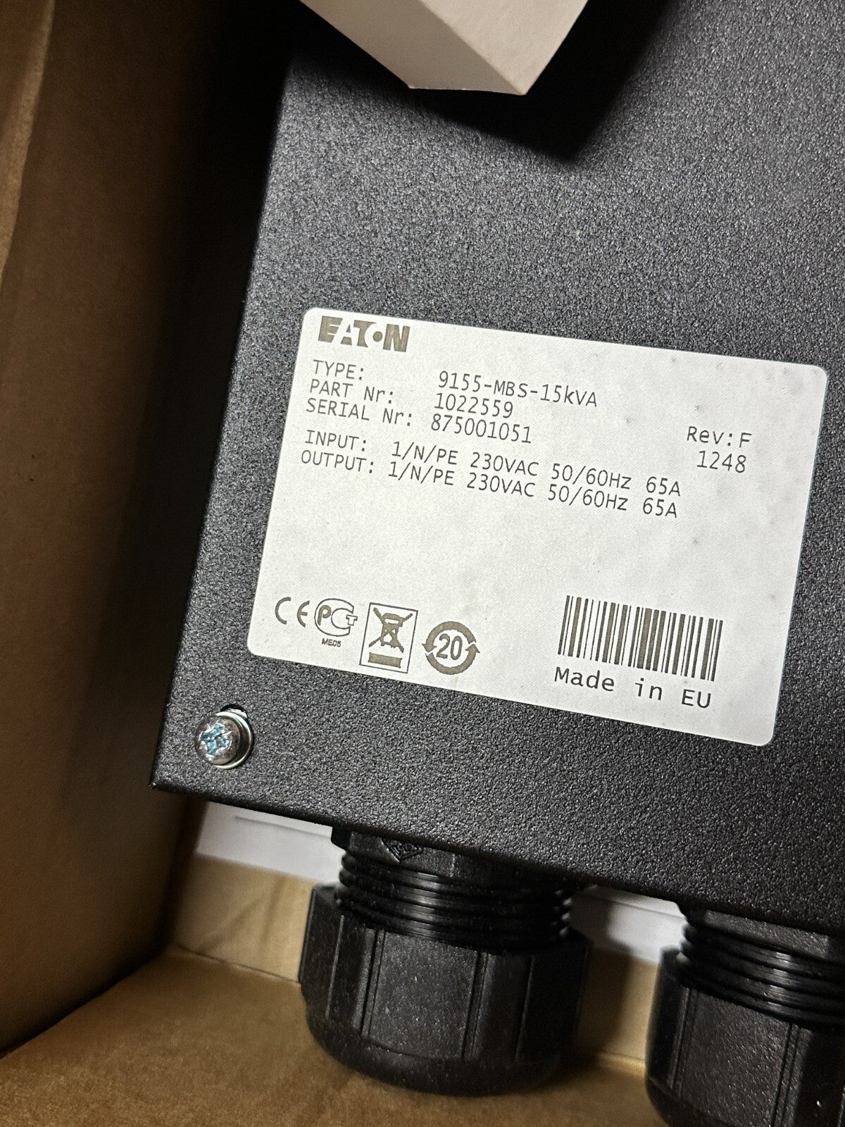 1pc x Eaton 9155 - mbs - 15kva Bypass Switch 1022559 - KLR Automation