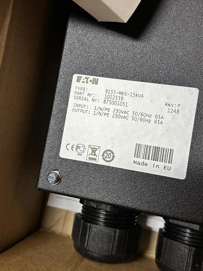 1pc x Eaton 9155 - mbs - 15kva Bypass Switch 1022559 - KLR Automation