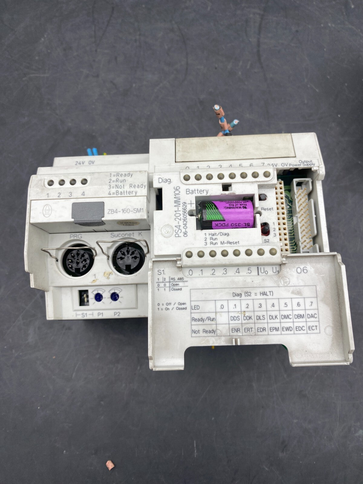 MOELLER PS4 - 201 - MM1 PROGRAMMABLE CONTROLLER+FLASH RAM MODULE ZB4 - 160 - SM1 - KLR Automation