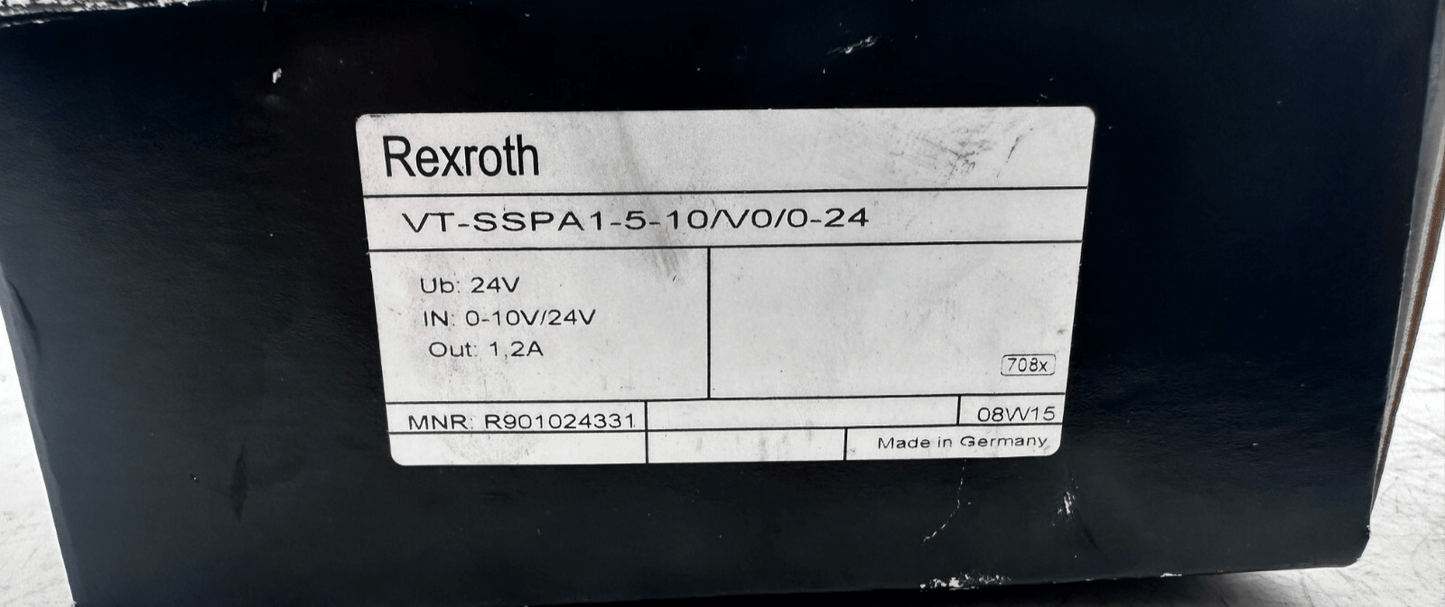 REXROTH VT - SSPA1 - 5 - 10/V0/0 - 24 V amplifier Proportional pressure valves R90102433 - KLR Automation