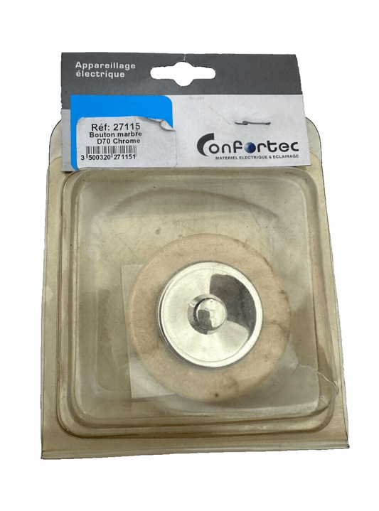 CONFORTEC 27115 BOUTON MARBRE D70 CHROME BOUTON DE SONNETTE DIAMETRE 70 - KLR Automation