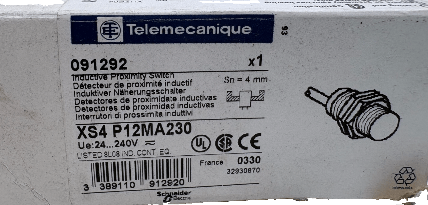 TELEMECANIQUE DETECTEUR DE PROXIMITE XS4 P12MA230 4mm x1 - KLR Automation