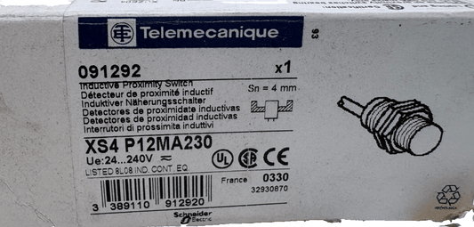 TELEMECANIQUE DETECTEUR DE PROXIMITE XS4 P12MA230 4mm x1 - KLR Automation