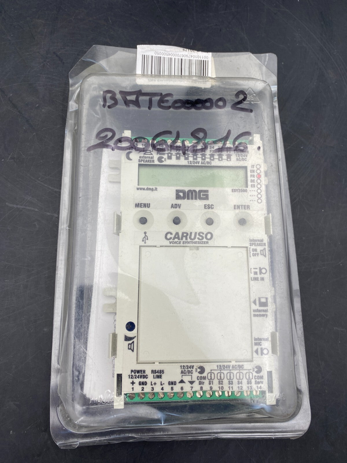 DMG CARUSO VOICE SYNTHESIZER ESY2000FR ELEVATOR PARTS LIFT - KLR Automation