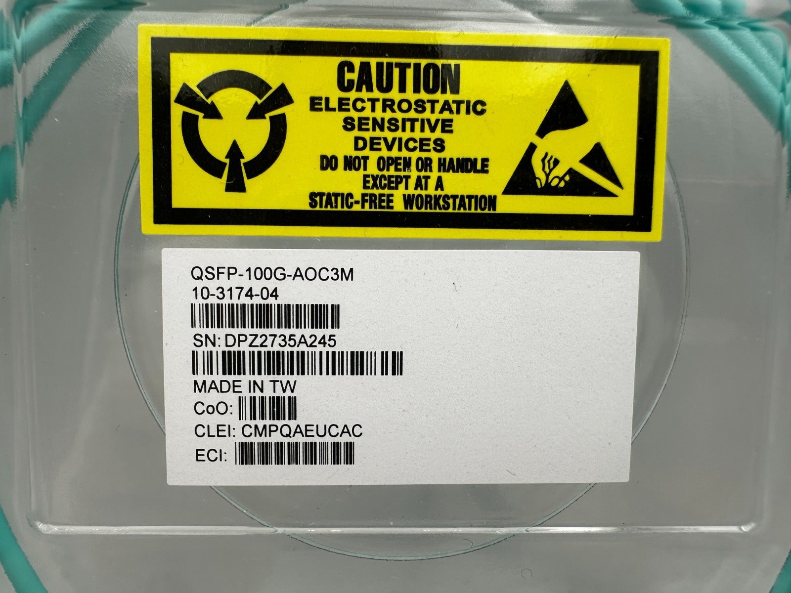 CISCO QSFP - 100G - AOC3M 10 - 3174 - 04 ACTIVE OPTICAL CABLE x1pc - KLR Automation