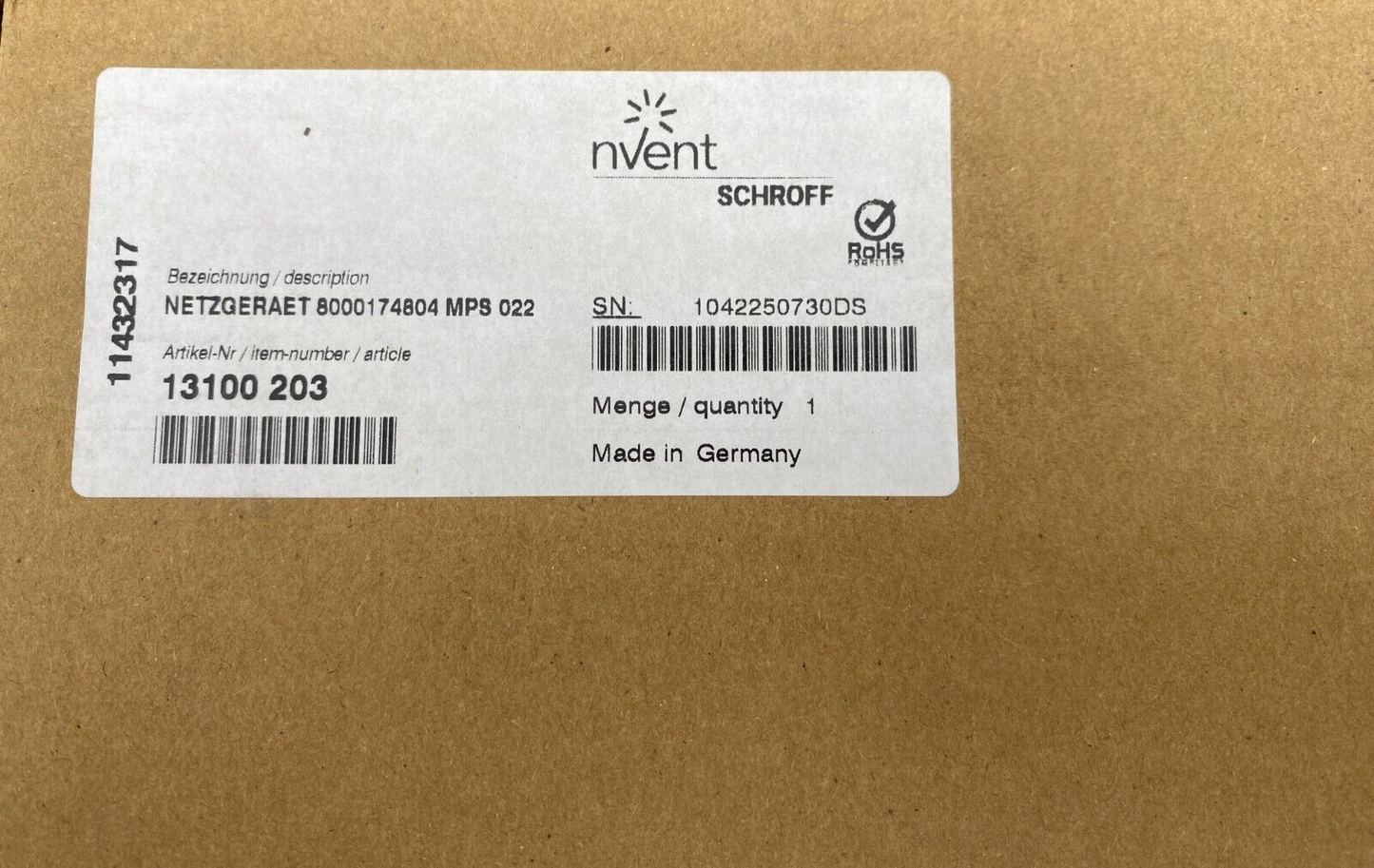 NVENT SCHROFF 13100 203 ALIMENTATION MPS022 8000174804