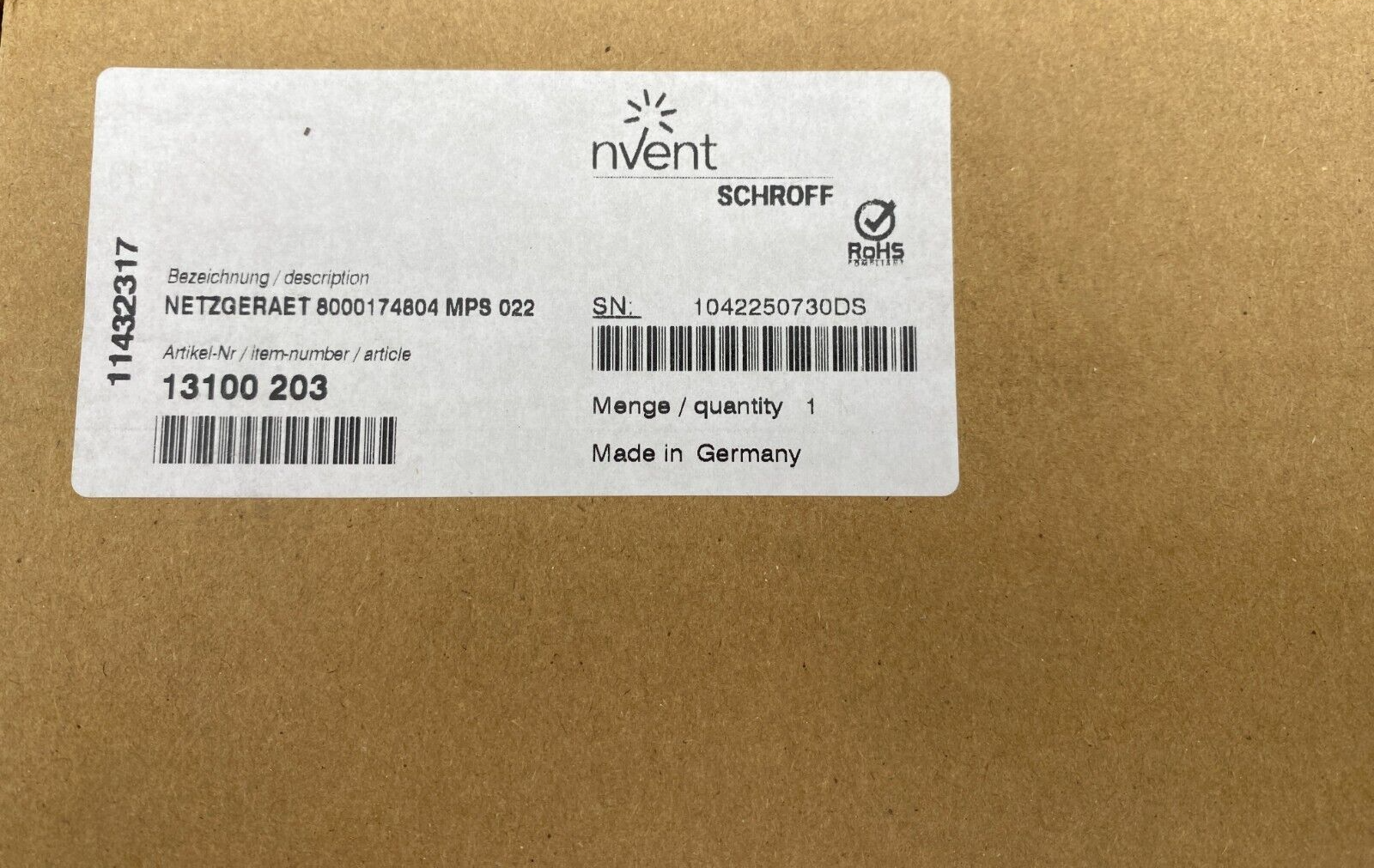 NVENT SCHROFF 13100 203 ALIMENTATION MPS022 8000174804