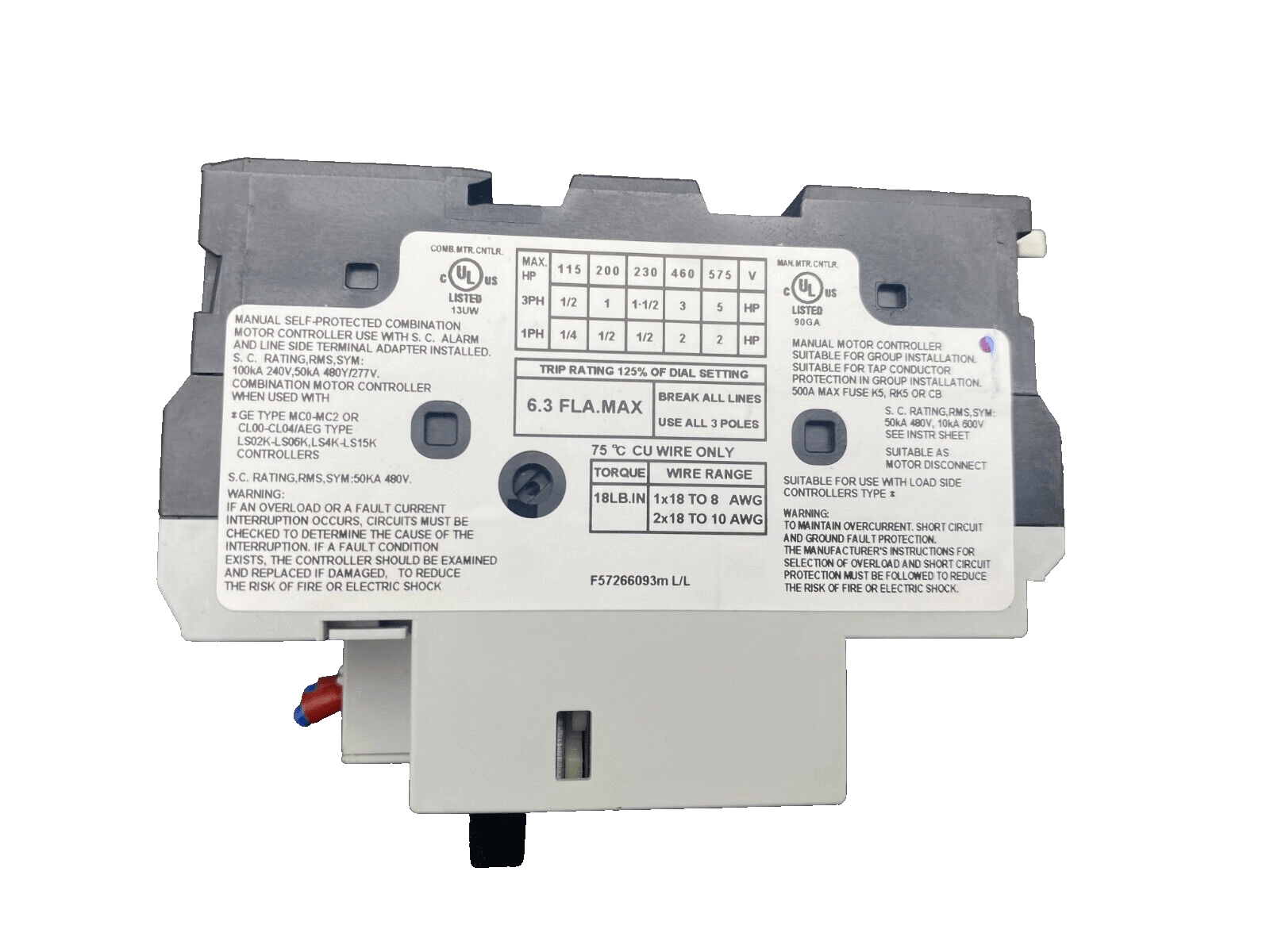 GENERAL ELECTRIC GPS1BSAJ INTERRUPTEUR DE PROTECTION MOTEUR x1pc - KLR Automation