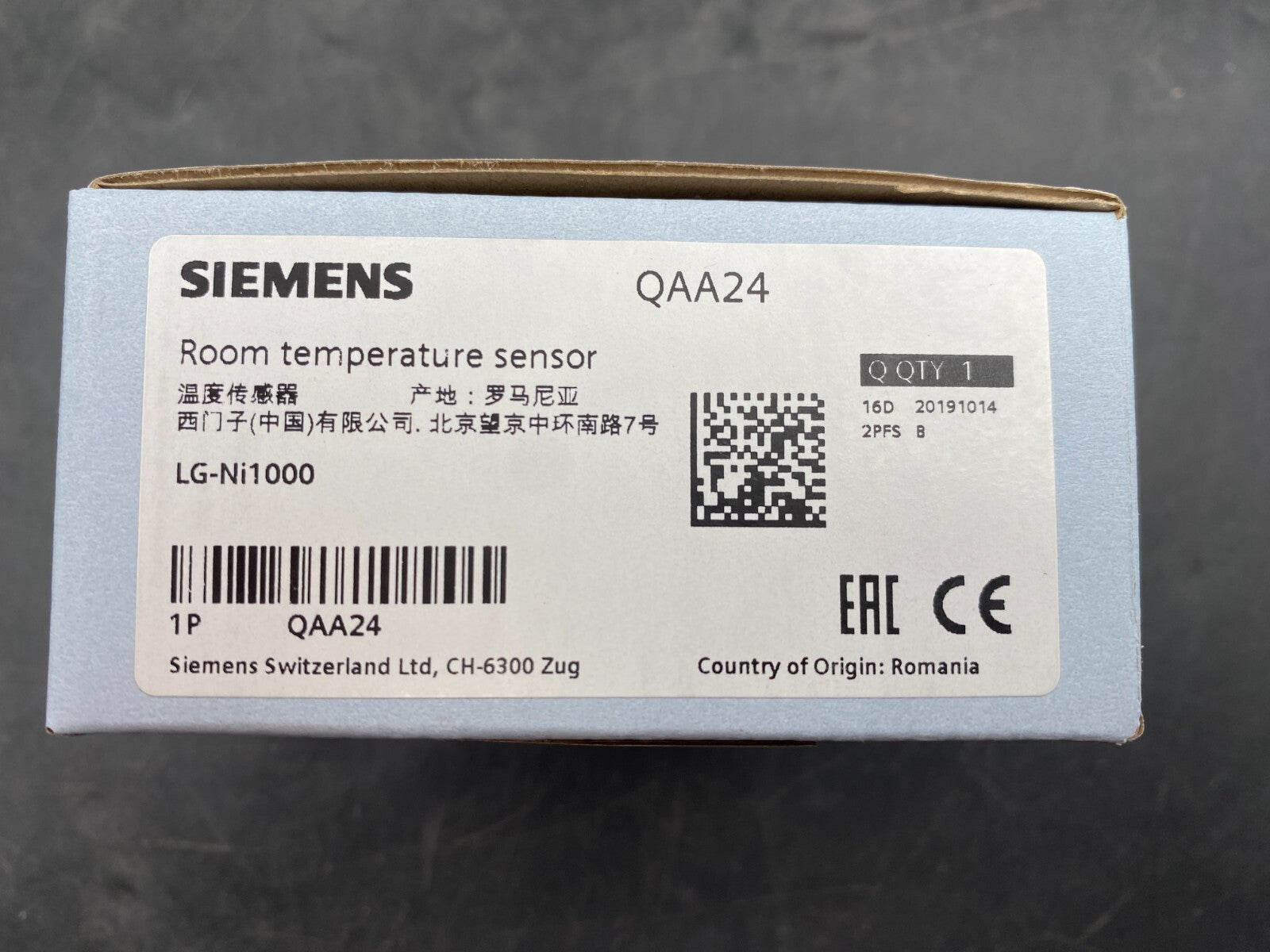 NEW SIEMENS QAA24 ROOM TEMPERATURE SENSOR - KLR Automation