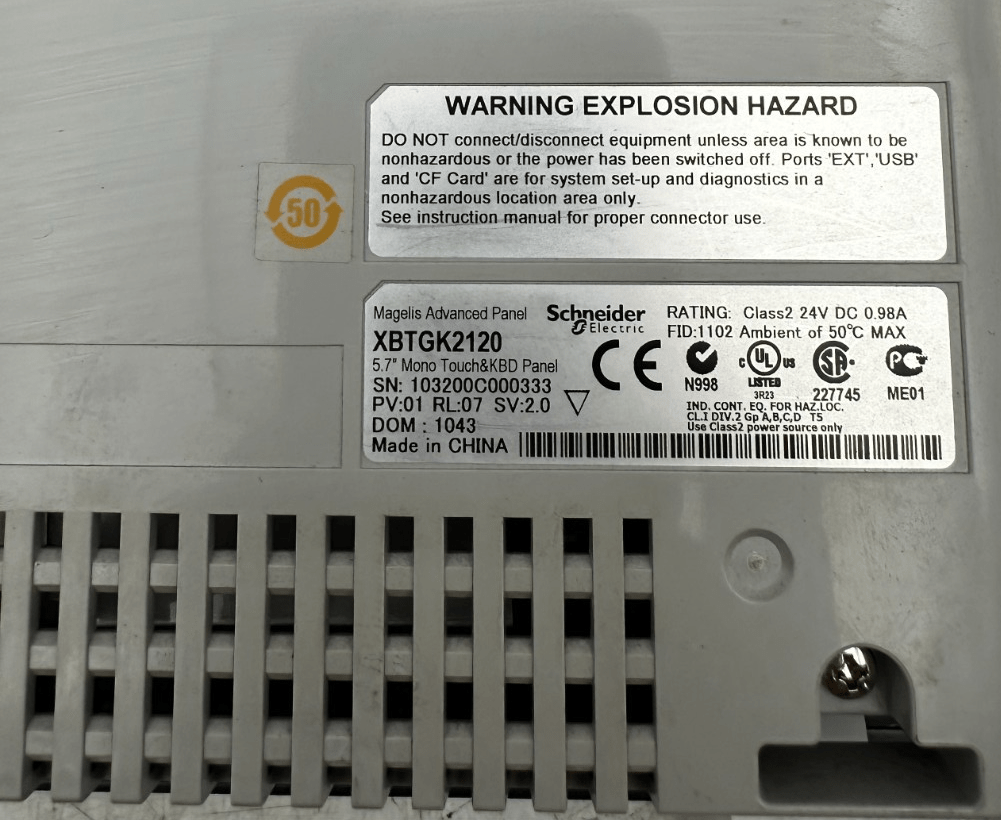 SCHNEIDER ELECTRIC XBTGK2120 MAGELIS ADVANCED PANEL 5.7" TOUCH & KBD PANEL PV - KLR Automation