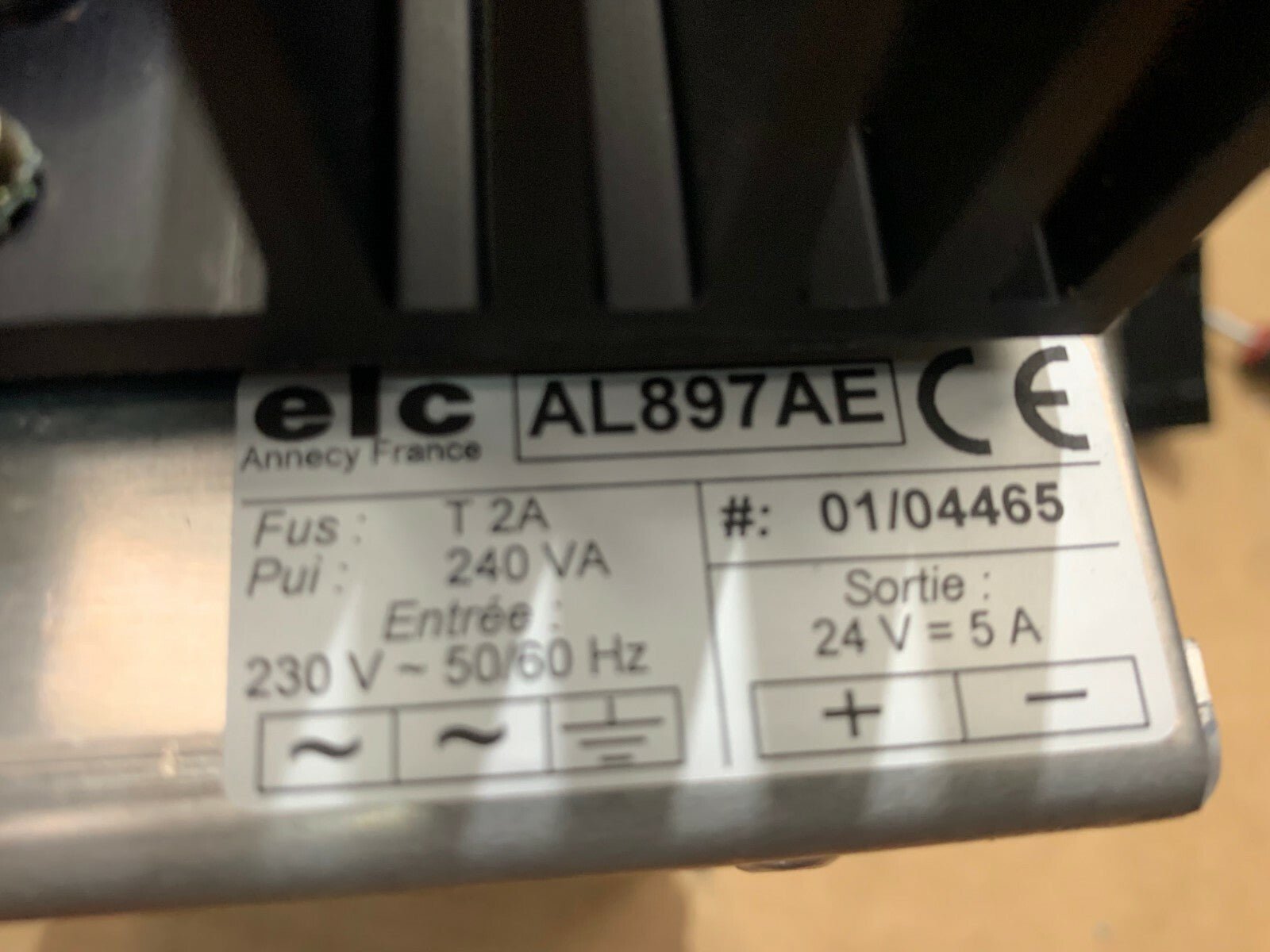ELC ALIM FIXE EQUIPEMT 24V 5A - 230V AL897AE - KLR Automation