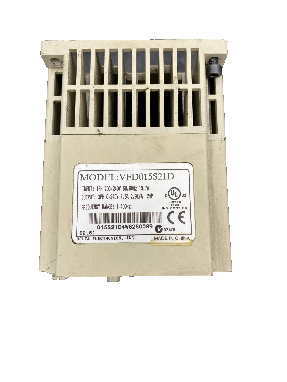 DELTA S1 VFD015S21D 1PH 200-240V 15.7A INVERTER
