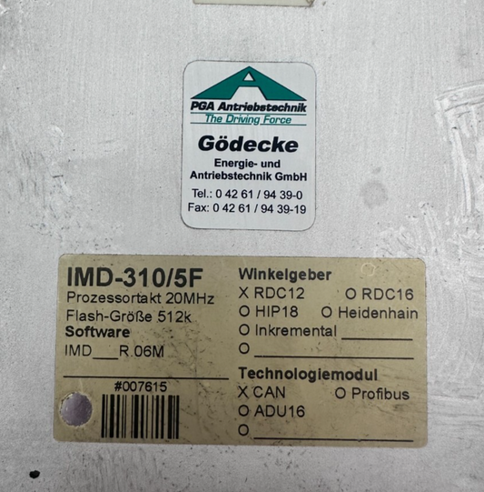 METRONIX IMD-310/5F RDC12 CAN PROCESSEUR 20MHz FLASH 512k SERVODRIVE NON TESTE