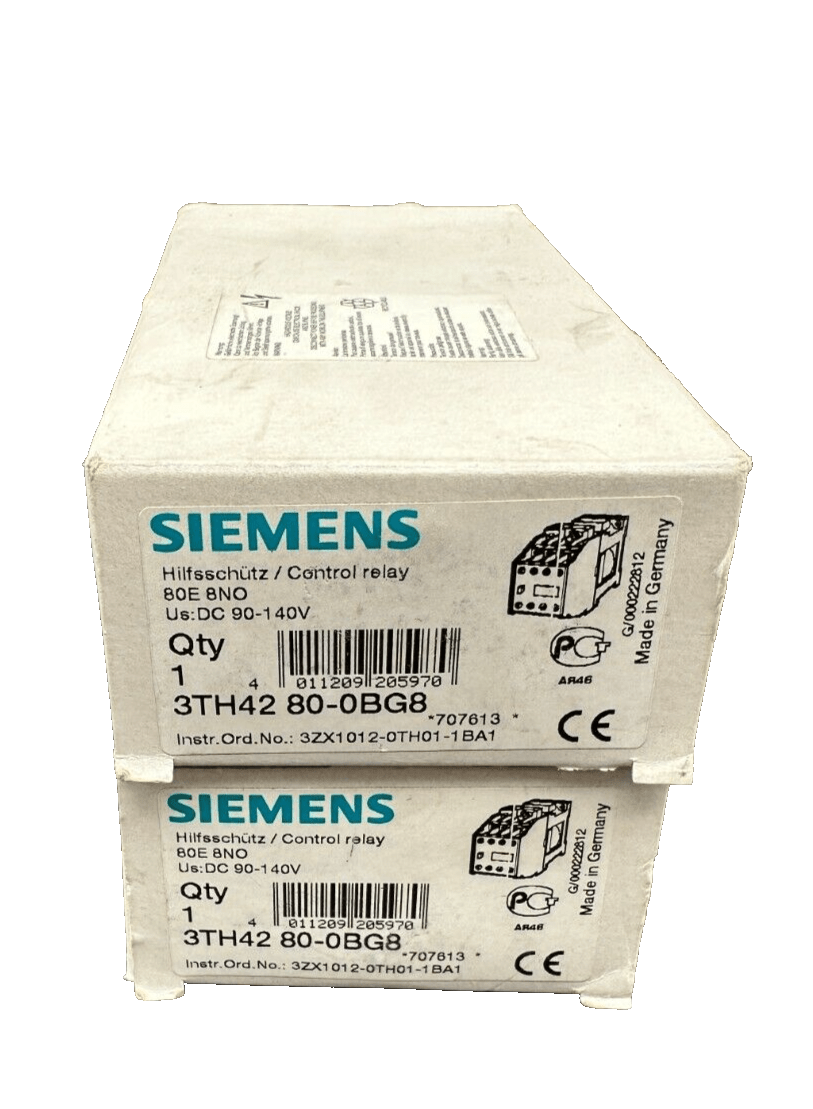 SIEMENS 3TH4280 - 0BG8 CONTROLE RELAY x2pc - KLR Automation