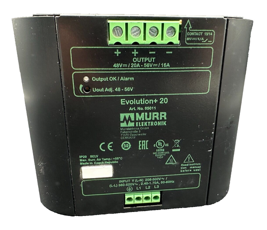 MURR ELEKTRONIK 85011 EVOLUTION+ 20 POWER SUPPLY