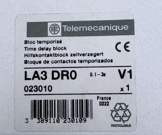 TELEMECANIQUE BLOC TEMPORISE LA3 DRO  x1